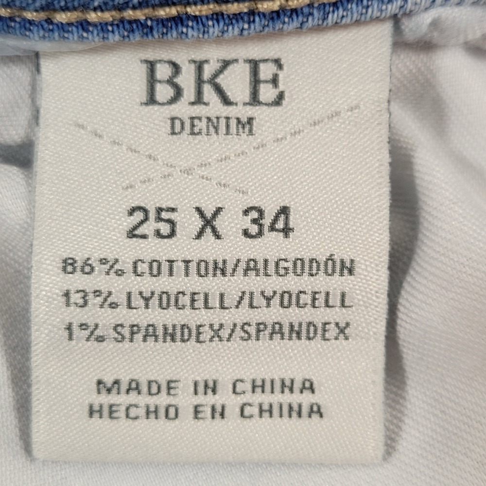 BKE Andi Wide Leg Jeans Womens 25x34 Blue Excellent Mid Rise Slim Fit Denim - Picture 9 of 11